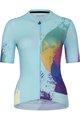 HOLOKOLO Cyklistický dres s krátkým rukávem - SURPRISED ELITE LADY - fialová/žlutá/růžová/zelená/světle modrá