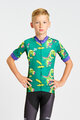 HOLOKOLO Cyklistický dres s krátkým rukávem - DINOSAURS KIDS - zelená
