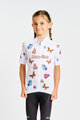 HOLOKOLO Cyklistický dres s krátkým rukávem - BUTTERFLIES KIDS - bílá/vícebarevná