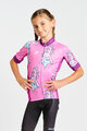 HOLOKOLO Cyklistický dres s krátkým rukávem - UNICORNS KIDS - růžová/vícebarevná
