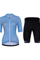 HOLOKOLO Cyklistický krátký dres a krátké kalhoty - SPARKLE LADY - černá/světle modrá