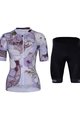 HOLOKOLO Cyklistický krátký dres a krátké kalhoty - CONFIDENT ELITE LADY - černá/bílá/fialová