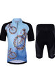 HOLOKOLO Cyklistický krátký dres a krátké kalhoty - BIKERS KIDS - modrá/černá/bílá