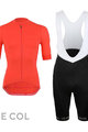 LE COL Cyklistický krátký dres a krátké kalhoty - PRO ECO - oranžová/černá