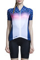 MONTON Cyklistický dres s krátkým rukávem - STARRY LANES LADY - bílá/modrá
