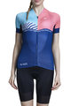 MONTON Cyklistický dres s krátkým rukávem - SYLPHS LADY  - růžová/modrá
