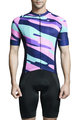 MONTON Cyklistický dres s krátkým rukávem - FLASH - růžová/modrá
