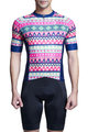 MONTON Cyklistický dres s krátkým rukávem - BOHEMIAN RIDER  - modrá/růžová