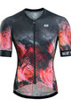 MONTON Cyklistický dres s krátkým rukávem - DARK FLOWER - růžová/černá