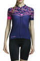 MONTON Cyklistický dres s krátkým rukávem - PINK WAVE LADY - růžová/modrá