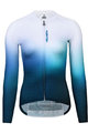 MONTON Cyklistický dres s dlouhým rukávem letní - TWILIGHT LADY SUMMER - bílá/modrá