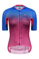 MONTON Cyklistický dres s krátkým rukávem - NEON LADY - červená/modrá