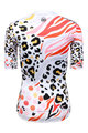 MONTON Cyklistický dres s krátkým rukávem - LEOPARD LADY - černá/bílá/růžová