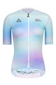 MONTON Cyklistický krátký dres a krátké kalhoty - COLOR FLOW LADY - světle modrá/duhová/černá