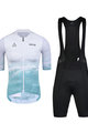 MONTON Cyklistický krátký dres a krátké kalhoty - BEACH  - modrá/bílá/černá