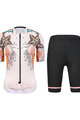 MONTON Cyklistický krátký dres a krátké kalhoty - BLOOMS LADY - oranžová/černá