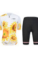 MONTON Cyklistický krátký dres a krátké kalhoty - SUNFLOWER LADY - černá/žlutá/bílá