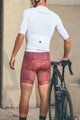 MONTON Cyklistické kalhoty krátké s laclem - SKULL - červená