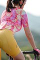 MONTON Cyklistické kalhoty krátké s laclem - SKULL LADY - žlutá