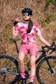 MONTON Cyklistické kalhoty krátké s laclem - SKULL LADY - červená