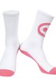 MONTON Cyklistické ponožky klasické - SKULL - bílá/růžová