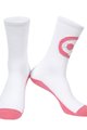 MONTON Cyklistické ponožky klasické - SKULL LADY - růžová/bílá