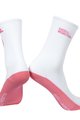 MONTON Cyklistické ponožky klasické - SKULL LADY - růžová/bílá