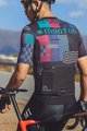 MONTON Cyklistický dres s krátkým rukávem - VAPORWAVE - zelená/černá/modrá/bordó/fialová
