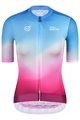 MONTON Cyklistický dres s krátkým rukávem - SKULL NORTHERNLIGHTS LADY - modrá/bordó/růžová