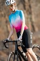 MONTON Cyklistický dres s krátkým rukávem - SKULL NORTHERNLIGHTS LADY - modrá/bordó/růžová
