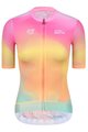 MONTON Cyklistický dres s krátkým rukávem - SKULL NORTHERNLIGHTS LADY - žlutá/růžová