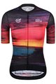 MONTON Cyklistický dres s krátkým rukávem - SKULL SUNSET LADY - žlutá/červená/černá/modrá