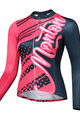 MONTON Cyklistický dres s dlouhým rukávem letní - FERNYARN LADY SUMMER - černá/červená