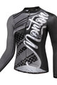 MONTON Cyklistický dres s dlouhým rukávem letní - FERNYARN LADY SUMMER - černá/šedá