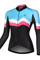 MONTON Cyklistický dres s dlouhým rukávem letní - WINLAN LADY WINTER - růžová/černá/modrá