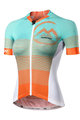 MONTON Cyklistický dres s krátkým rukávem - ALANYA LADY - zelená/oranžová/bílá