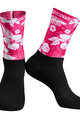 Monton Cyklistické ponožky klasické - WILDFLOWER - černá/červená