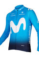 Cyklistický dres s dlouhým rukávem zimní - MOVISTAR 2019 WINTER - bílá/modrá/světle modrá