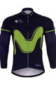 BONAVELO Cyklistický dres s dlouhým rukávem zimní - MOVISTAR 2017 WINTER - zelená/modrá