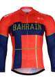 BONAVELO Cyklistický dres s dlouhým rukávem zimní - B. MERIDA 2019 WNT - červená/modrá