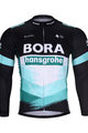BONAVELO Cyklistický dres s dlouhým rukávem zimní - BORA 2020 WINTER - zelená/černá/bílá