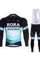 BONAVELO Cyklistický zimní dres a kalhoty - BORA 2020 WINTER - černá/zelená/bílá
