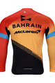 BONAVELO Cyklistický dres s dlouhým rukávem zimní - BAHRAIN MCL. '20 WNT - černá/červená/žlutá