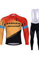 BONAVELO Cyklistický zimní dres a kalhoty - BAHRAIN MCL. '20 WNT - červená/žlutá/černá