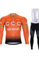 BONAVELO Cyklistický zimní dres a kalhoty - CCC 2020 WINTER - oranžová/černá