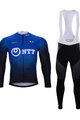 BONAVELO Cyklistický dlouhý dres a kalhoty - NTT 2020 SUMMER - modrá/černá