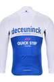 BONAVELO Cyklistický dres s dlouhým rukávem zimní - QUICKSTEP 2020 WNT - modrá/bílá