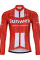 BONAVELO Cyklistický dres s dlouhým rukávem zimní - SUNWEB 2020 WINTER - červená/bílá