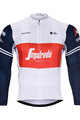 BONAVELO Cyklistický dres s dlouhým rukávem zimní - TREK 2020 WINTER - bílá/červená/modrá