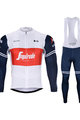 BONAVELO Cyklistický zimní dres a kalhoty - TREK 2020 WINTER - modrá/bílá/červená